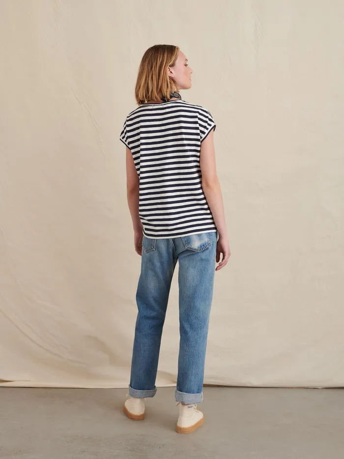 Women Alex Mill Tees Tanks Dave Tee In Stripe Whitenavy Women Alex Mill Tees Tanks Dave Tee In Stripe Whitenavy