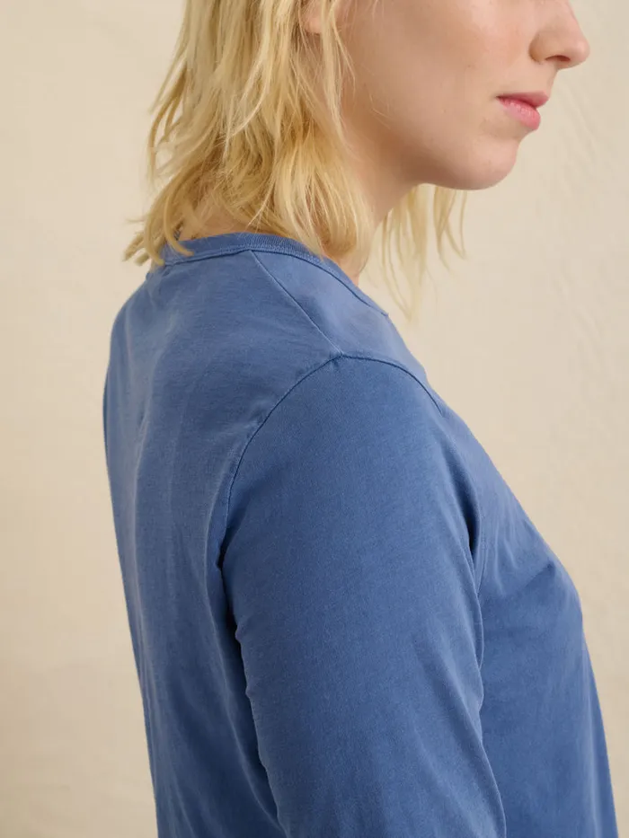 Women Alex Mill Tees Tanks Frank Long Sleeve Tee In 40039S Jersey Dusty Blue