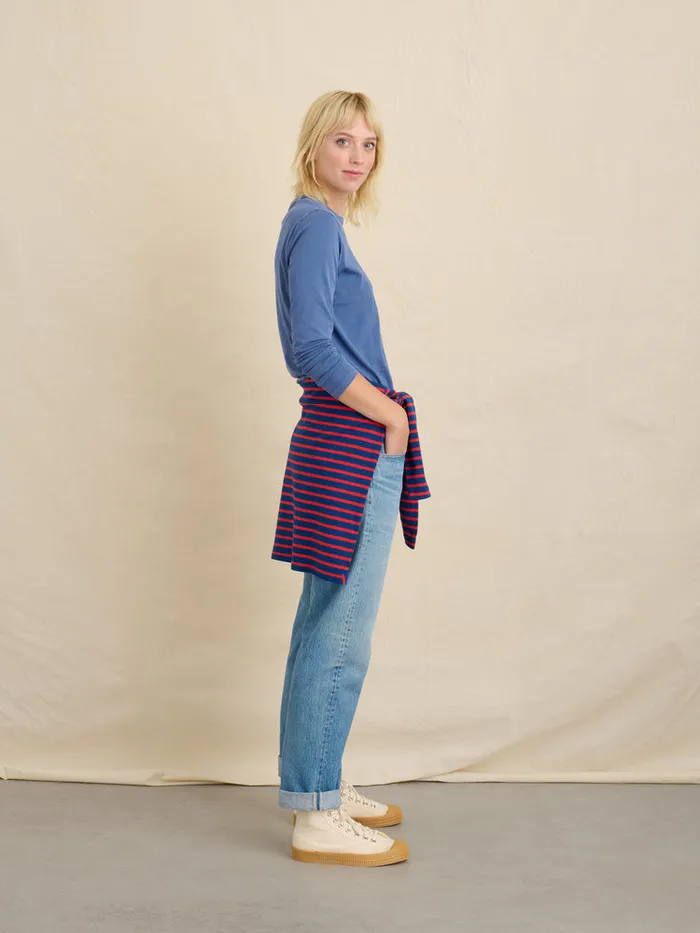 Women Alex Mill Tees Tanks Frank Long Sleeve Tee In 40039S Jersey Dusty Blue