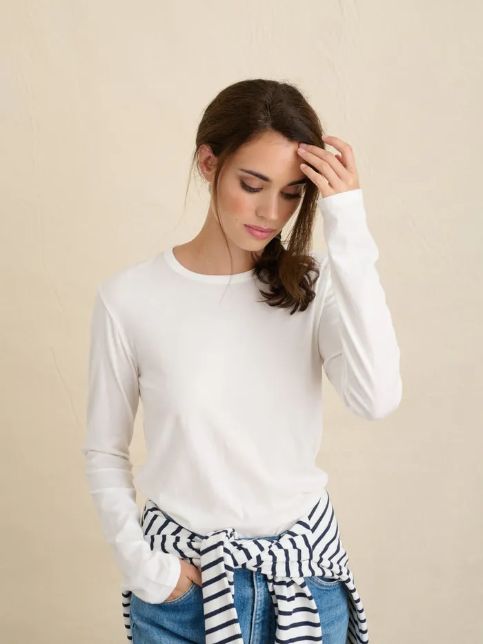 Women Alex Mill Tees Tanks Frank Long Sleeve Tee In 40039S Jersey White
