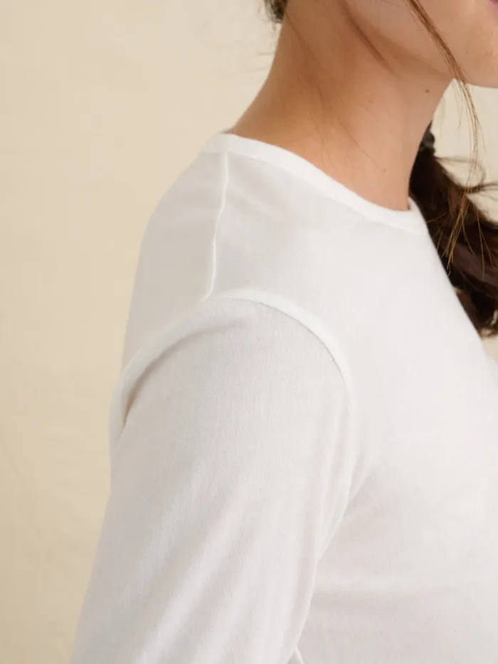 Women Alex Mill Tees Tanks Frank Long Sleeve Tee In 40039S Jersey White