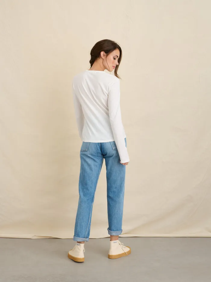 Women Alex Mill Tees Tanks Frank Long Sleeve Tee In 40039S Jersey White