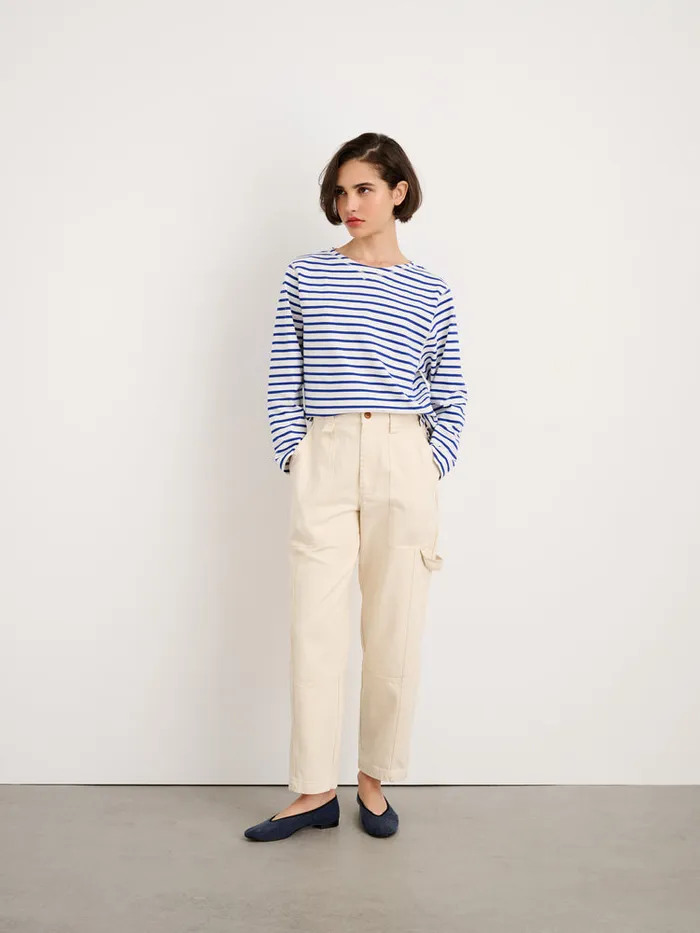 Women Alex Mill Tees Tanks Lakeside Striped Tee Naturalblue