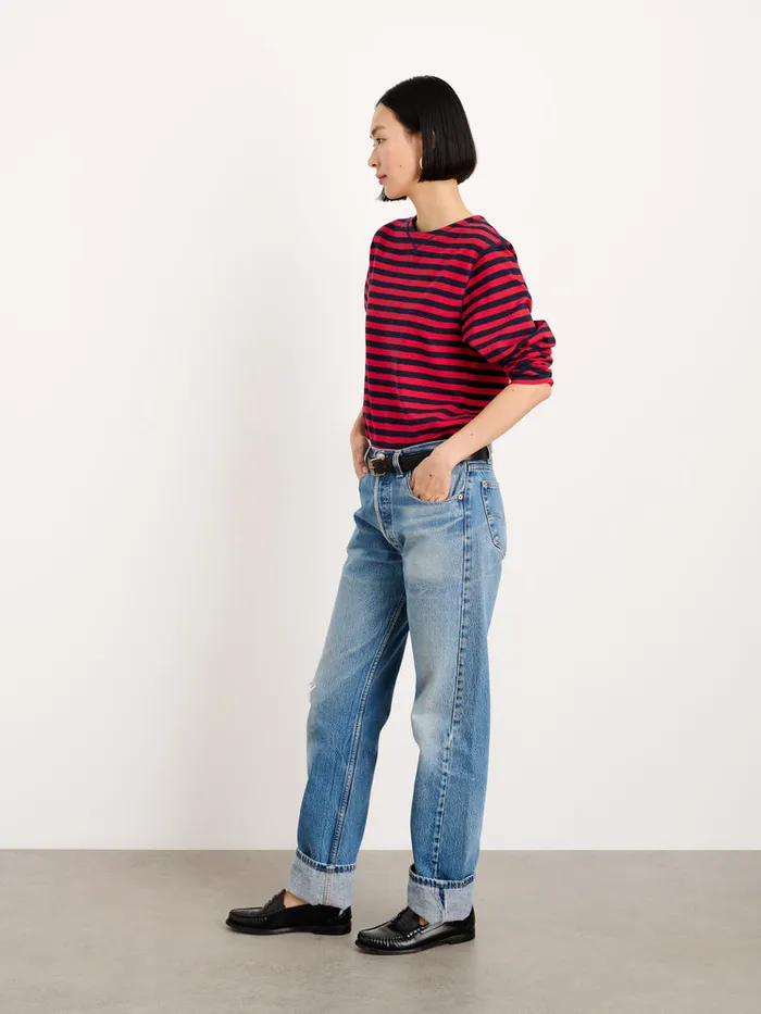 Women Alex Mill Tees Tanks Lakeside Striped Tee Rednavy Bold Stripe