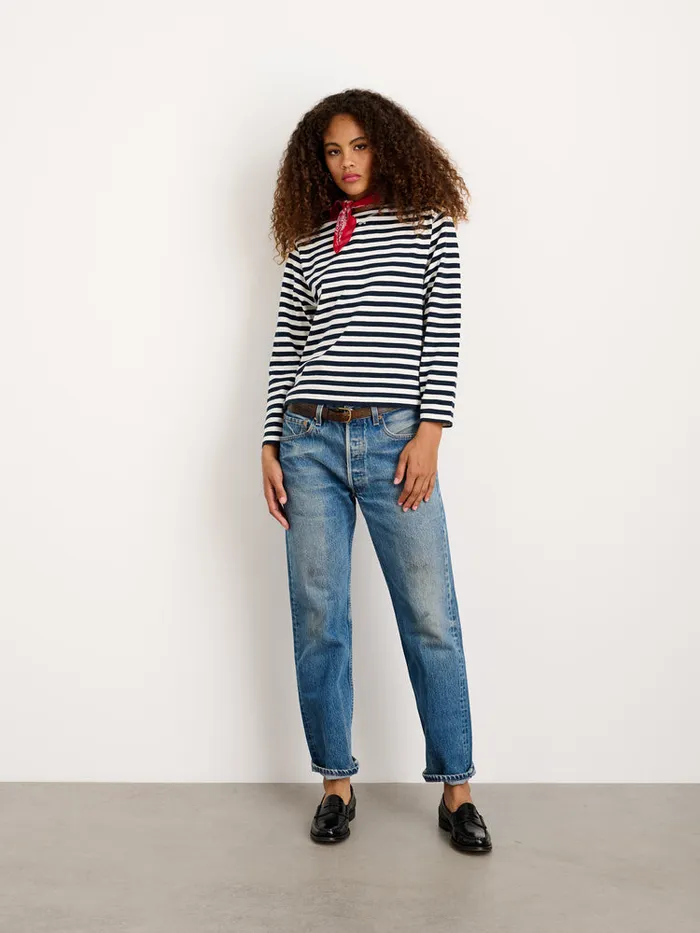 Women Alex Mill Tees Tanks Lakeside Striped Tee Whitenavy Bold Stripe