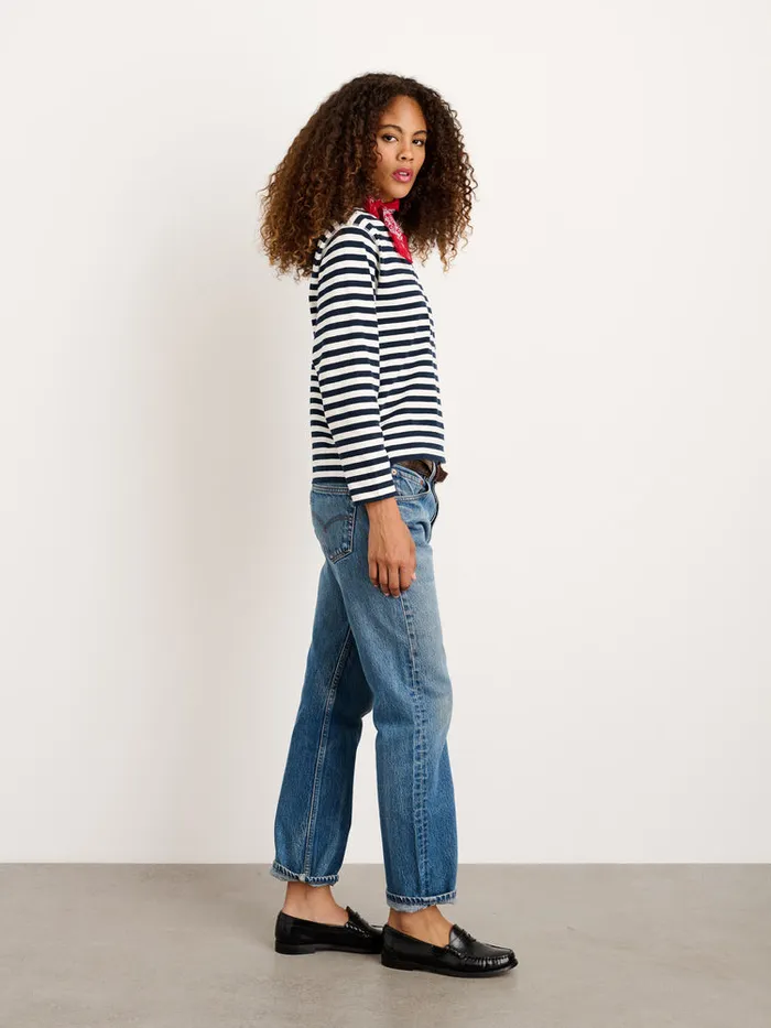 Women Alex Mill Tees Tanks Lakeside Striped Tee Whitenavy Bold Stripe