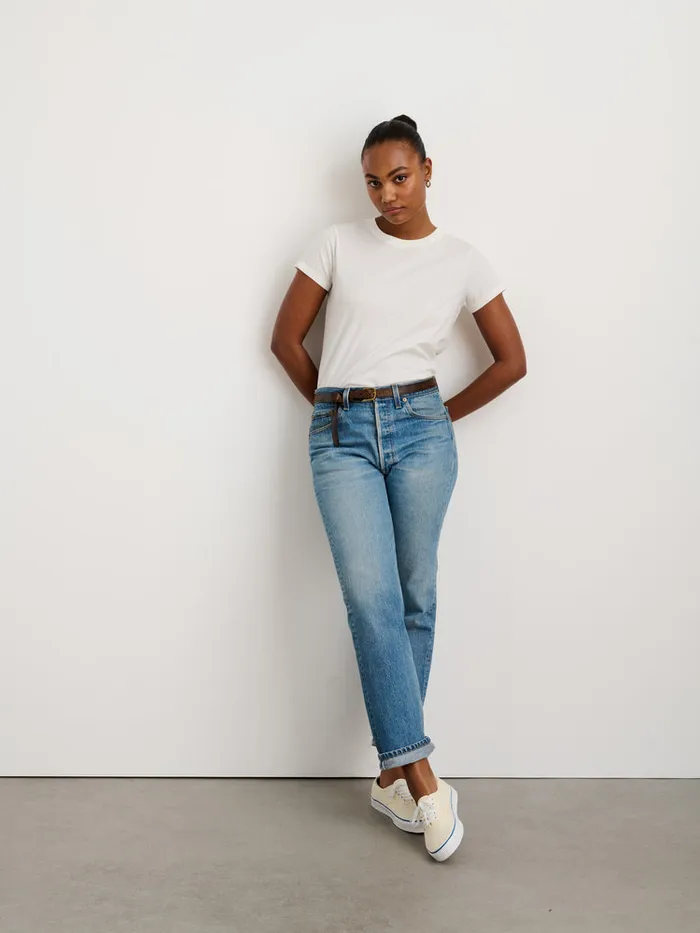 Women Alex Mill Tees Tanks Prospect Tee In 40039S Jersey White