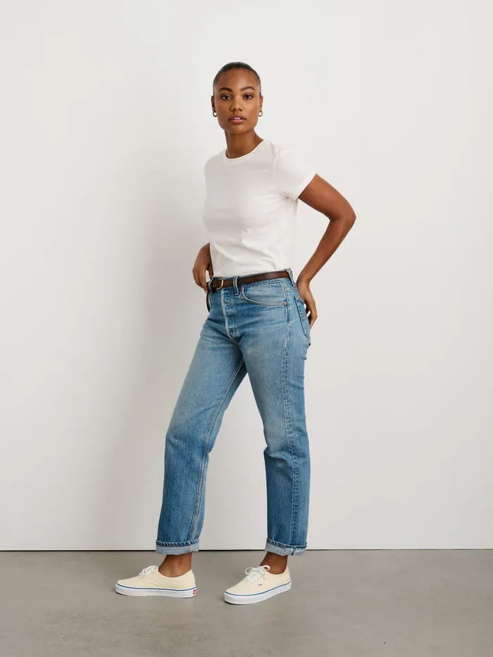 Women Alex Mill Tees Tanks Prospect Tee In 40039S Jersey White