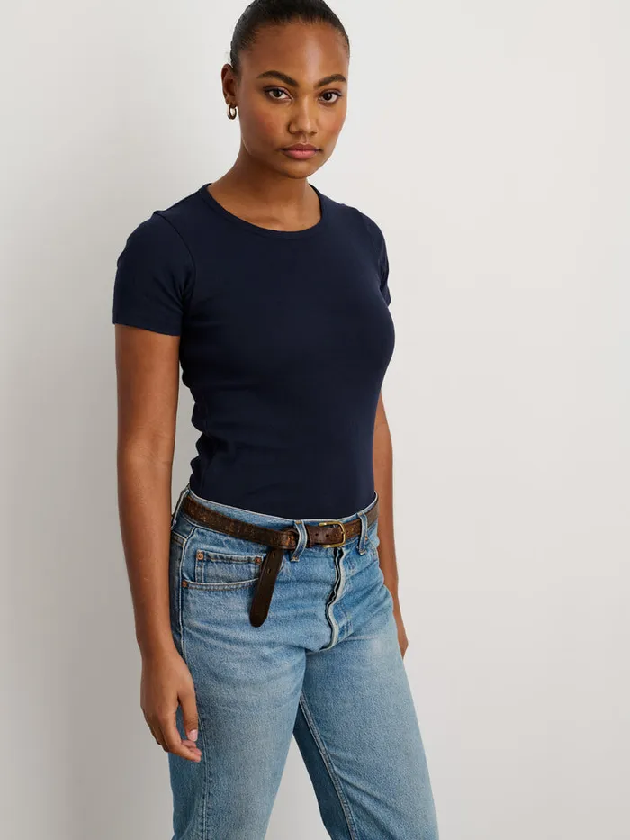 Women Alex Mill Tees Tanks Remy Pointelle Tee Night Sky