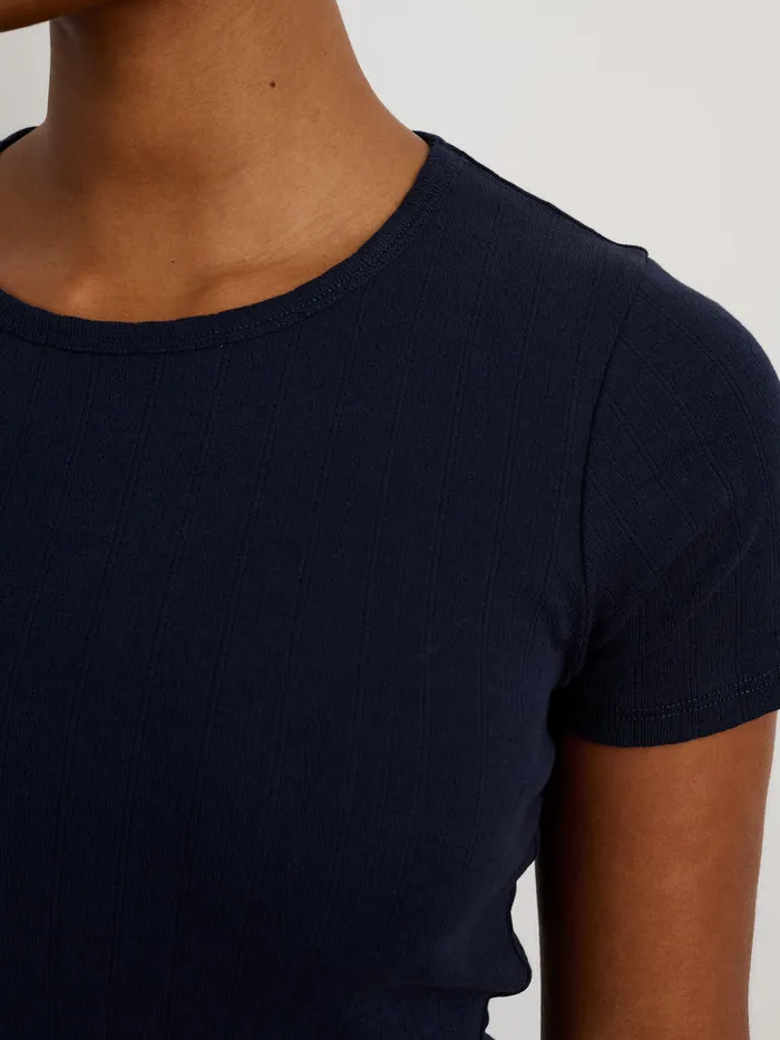 Women Alex Mill Tees Tanks Remy Pointelle Tee Night Sky