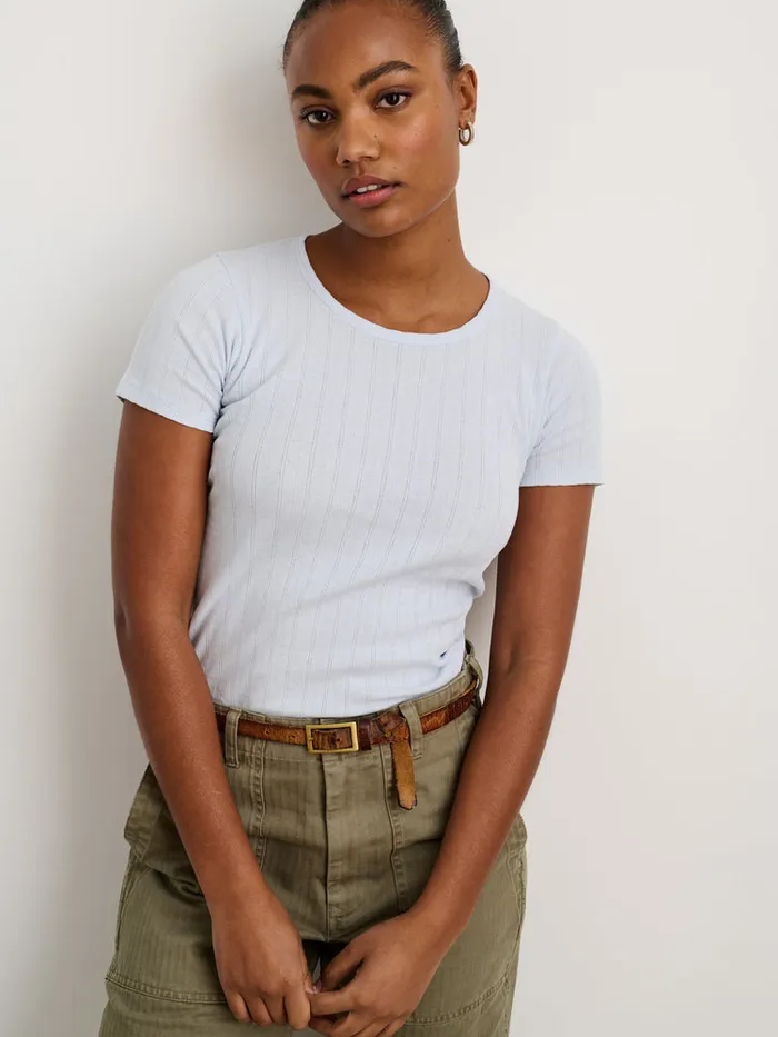 Women Alex Mill Tees Tanks Remy Pointelle Tee Xenon Blue