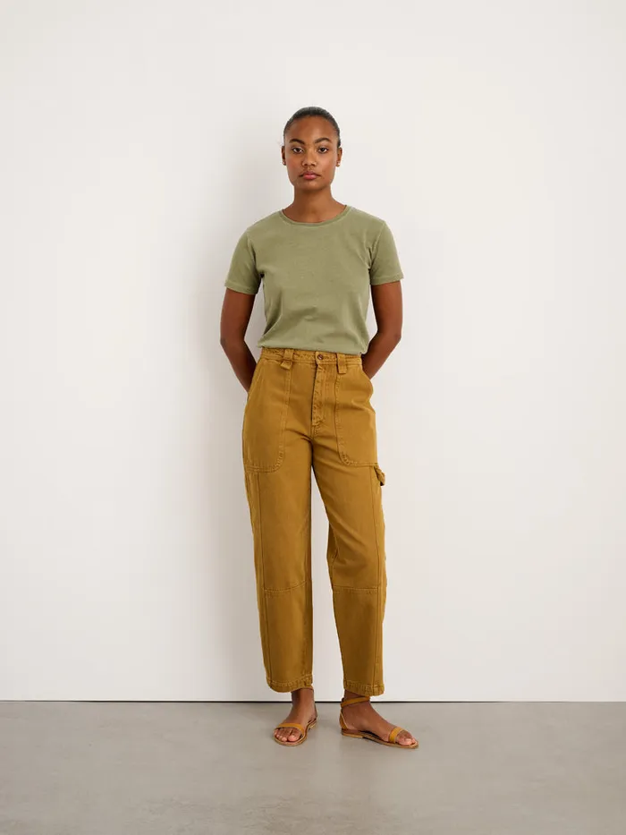 Women Alex Mill Tees Tanks Scout Crewneck Tee In Vintage Wash Army Olive