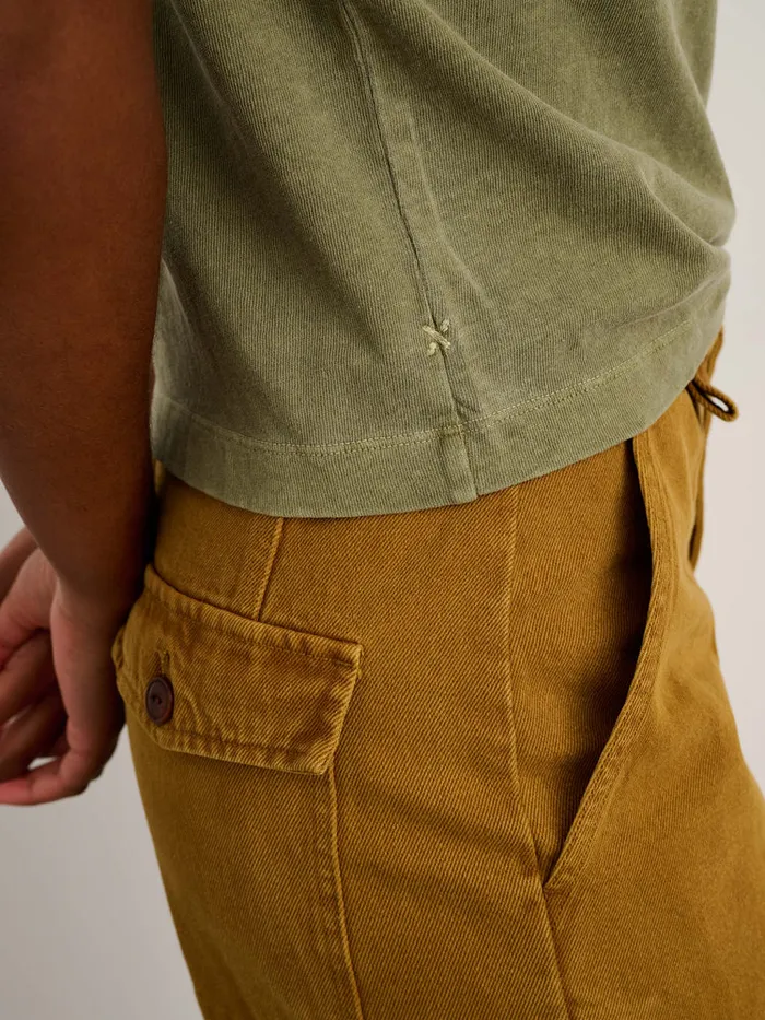 Women Alex Mill Tees Tanks Scout Crewneck Tee In Vintage Wash Army Olive