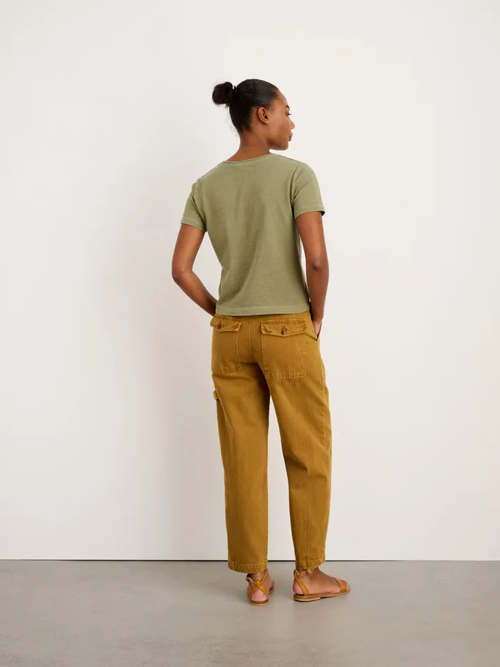 Women Alex Mill Tees Tanks Scout Crewneck Tee In Vintage Wash Army Olive