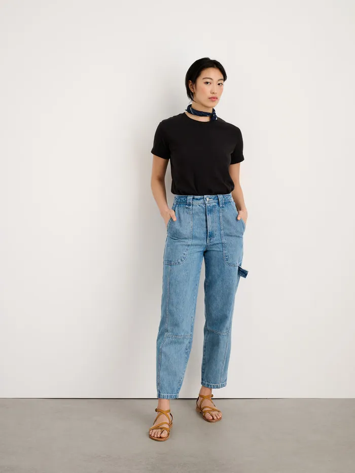 Women Alex Mill Tees Tanks Scout Crewneck Tee In Vintage Wash Black