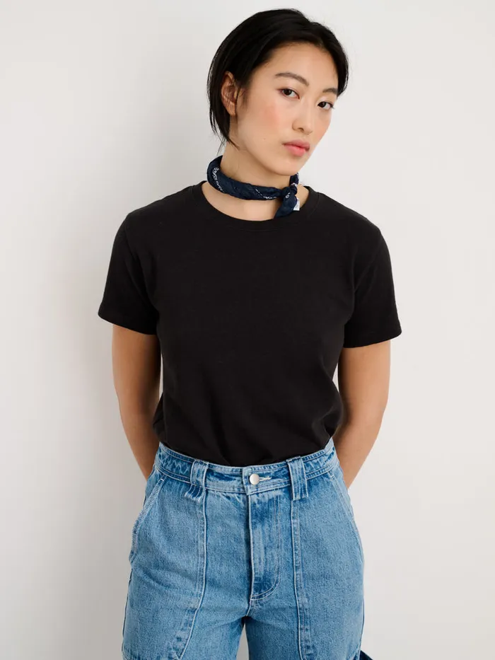Women Alex Mill Tees Tanks Scout Crewneck Tee In Vintage Wash Black