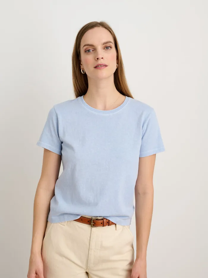 Women Alex Mill Tees Tanks Scout Crewneck Tee In Vintage Wash Calm Blue