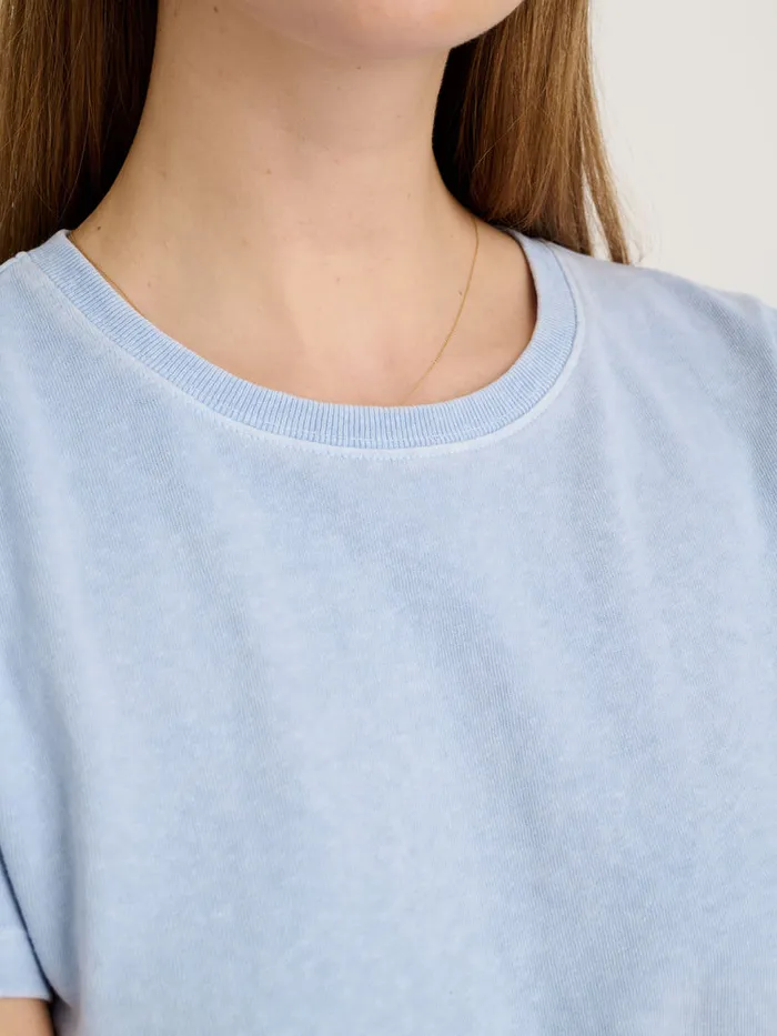Women Alex Mill Tees Tanks Scout Crewneck Tee In Vintage Wash Calm Blue