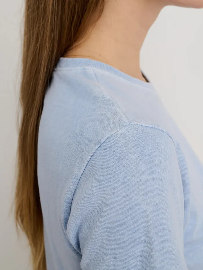 Women Alex Mill Tees Tanks Scout Crewneck Tee In Vintage Wash Calm Blue