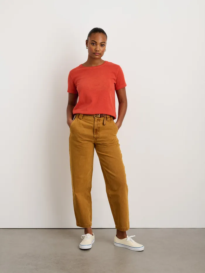 Women Alex Mill Tees Tanks Scout Crewneck Tee In Vintage Wash Chili