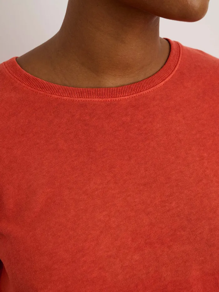 Women Alex Mill Tees Tanks Scout Crewneck Tee In Vintage Wash Chili