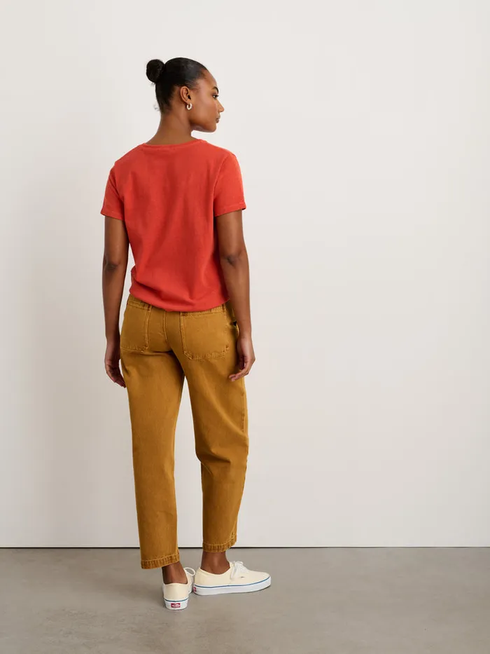 Women Alex Mill Tees Tanks Scout Crewneck Tee In Vintage Wash Chili