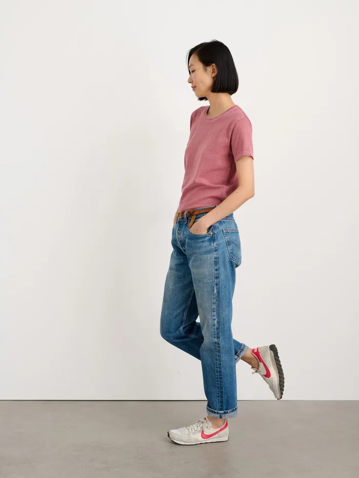 Women Alex Mill Tees Tanks Scout Crewneck Tee In Vintage Wash Currant