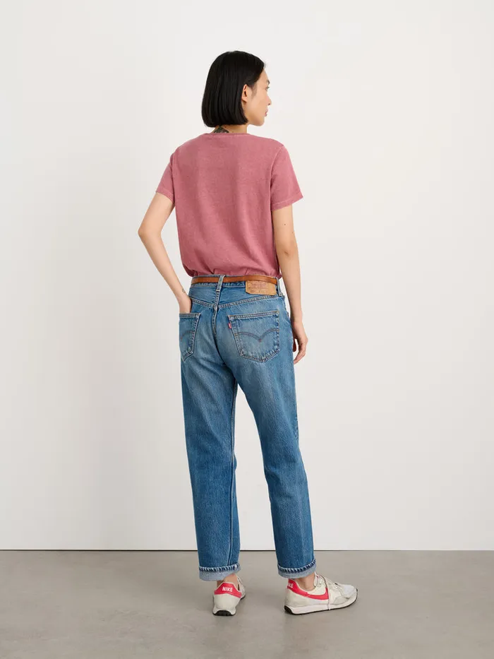 Women Alex Mill Tees Tanks Scout Crewneck Tee In Vintage Wash Currant