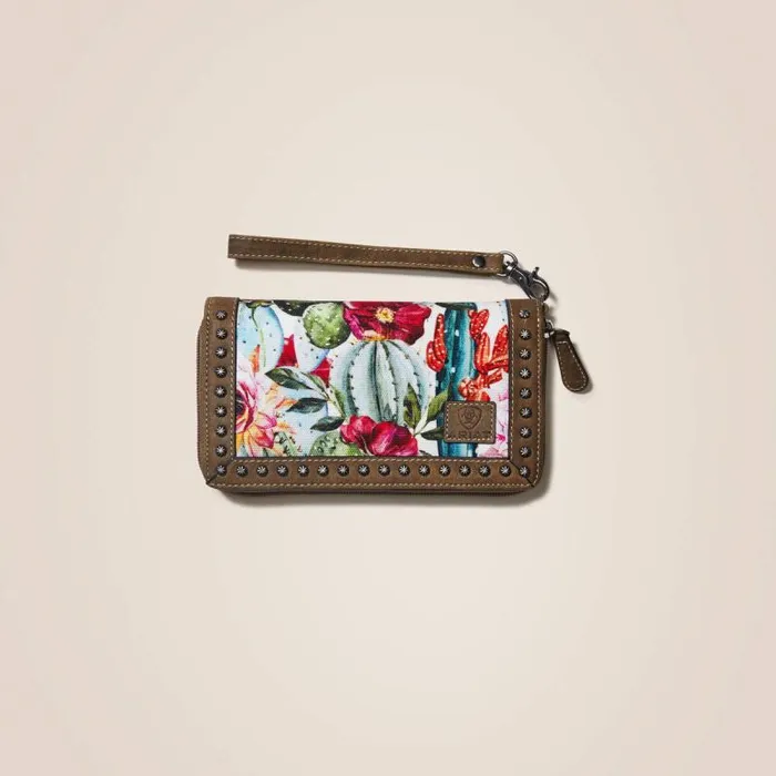 Women Bags and Wallets Ariat Clutch Wallet Cactus Floral Multi