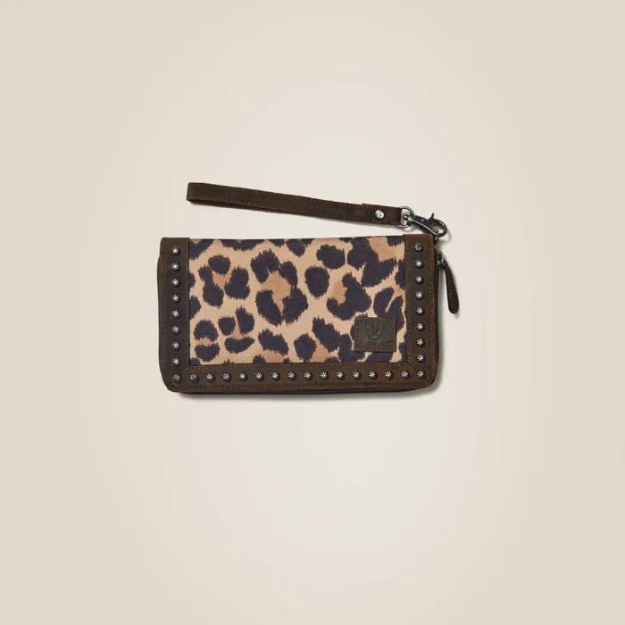 Women Bags and Wallets Ariat Clutch Wallet Cheetah Brown
