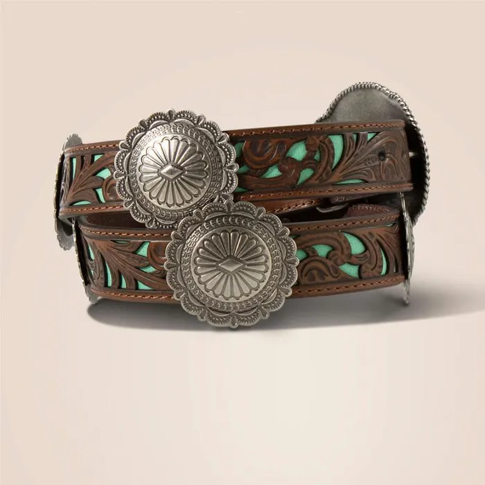 Women Belts Ariat Round Concho Filigree Belt Turquoise Women Belts Ariat Round Concho Filigree Belt Turquoise