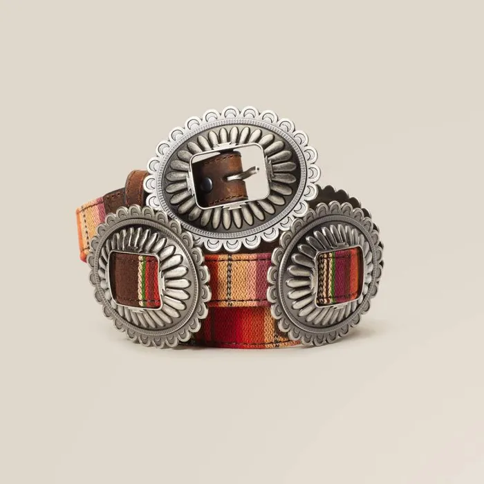 Women Belts Ariat Stripe Silver Multi Concho Belt Silver
