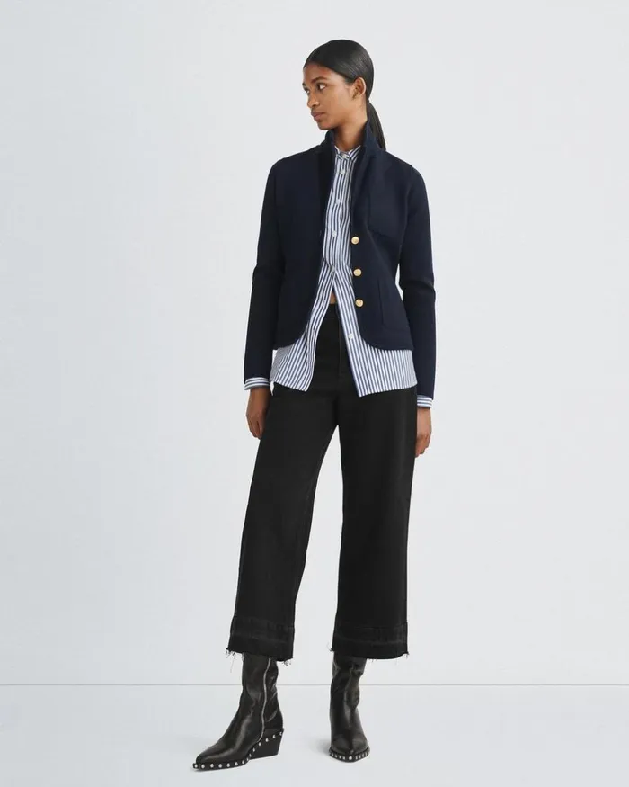 Women Blazers 038 Vests Rag 038 Bone Alex Sweater Blazer Navy