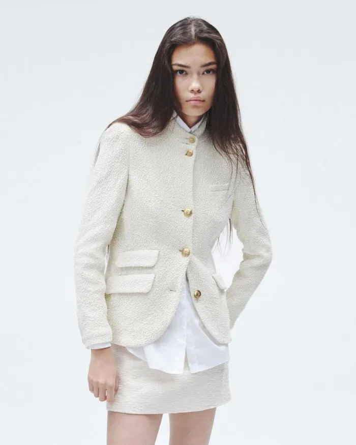 Women Blazers 038 Vests Rag 038 Bone Slade Cotton Blazer Ecru