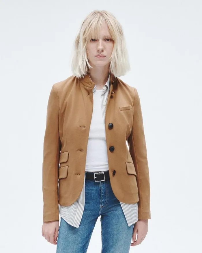 Women Blazers 038 Vests Rag 038 Bone Slade Ponte Blazer Camel