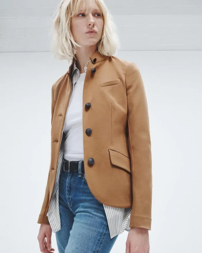 Women Blazers 038 Vests Rag 038 Bone Slade Ponte Blazer Camel