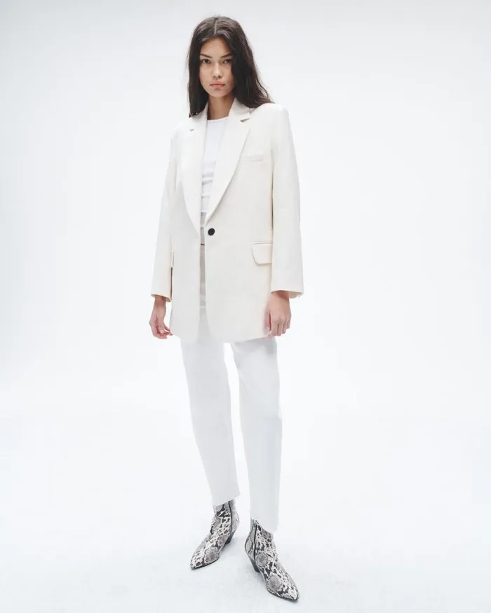 Women Blazers 038 Vests Rag 038 Bone Suzanne Viscose Blazer Ivory
