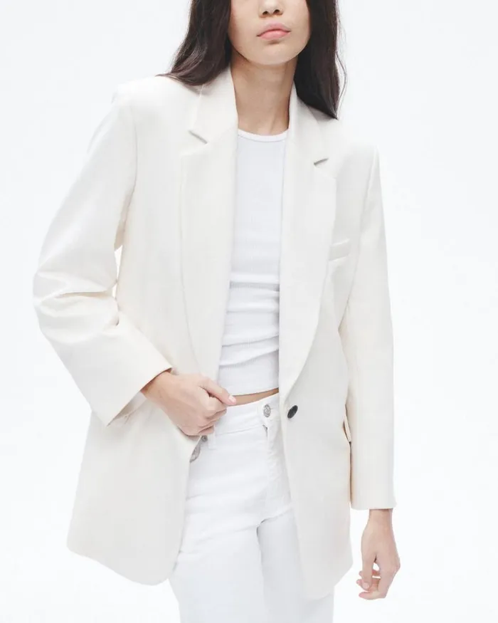 Women Blazers 038 Vests Rag 038 Bone Suzanne Viscose Blazer Ivory