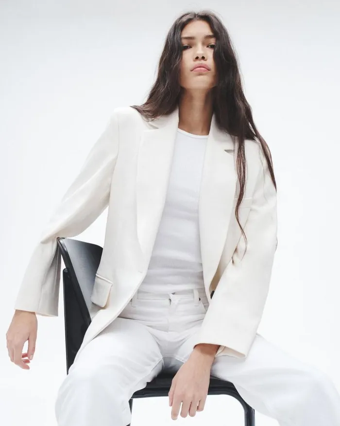 Women Blazers 038 Vests Rag 038 Bone Suzanne Viscose Blazer Ivory