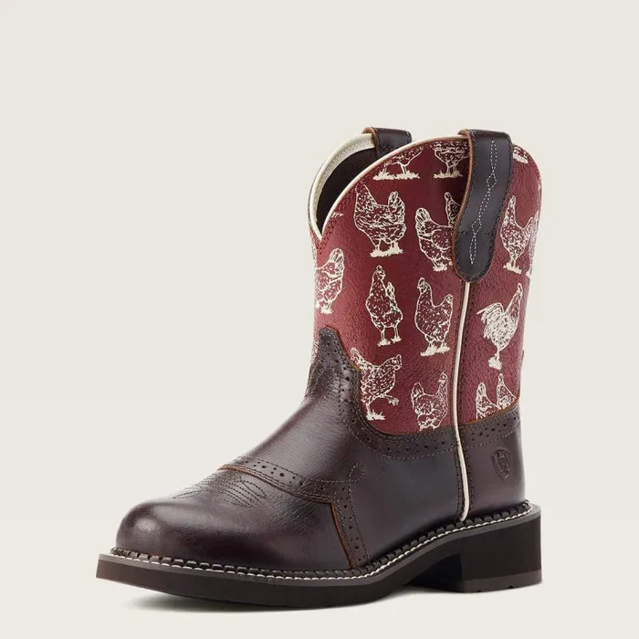 Women Booties Ariat Fatbaby Heritage Farrah Western Boot Chocolate Chip