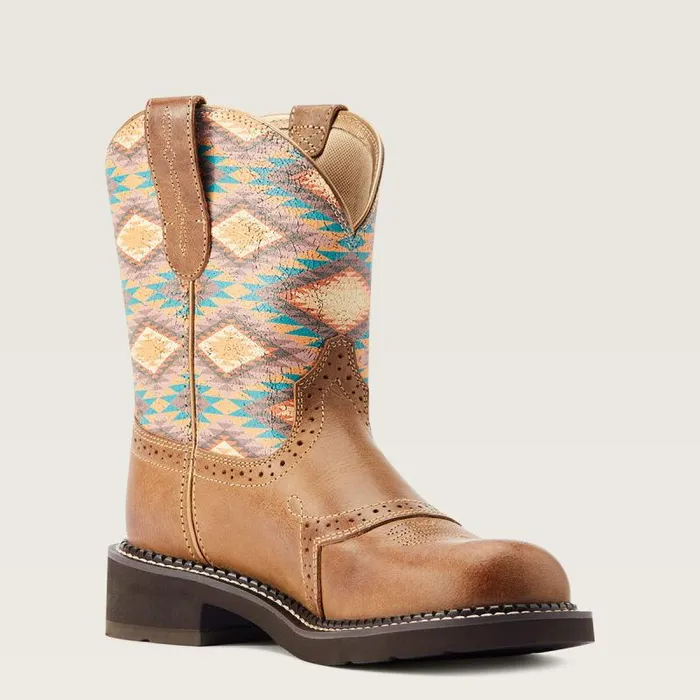 Women Booties Ariat Fatbaby Heritage Farrah Western Boot Coastal Tan Blanket Print Women Booties Ariat Fatbaby Heritage Farrah Western Boot Coastal Tan Blanket Print