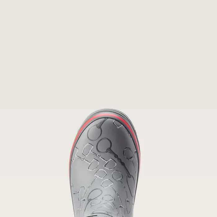 Women Booties Ariat Kelmarsh Mid Rubber Boot Grey Bit Print