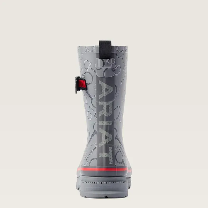 Women Booties Ariat Kelmarsh Mid Rubber Boot Grey Bit Print