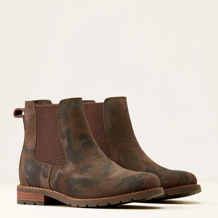 Women Booties Ariat Wexford Chelsea Boot Camo Suede