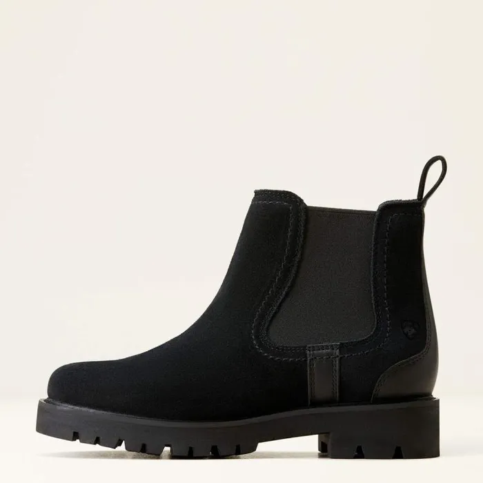 Women Booties Ariat Wexford Lug Waterproof Chelsea Boot Black