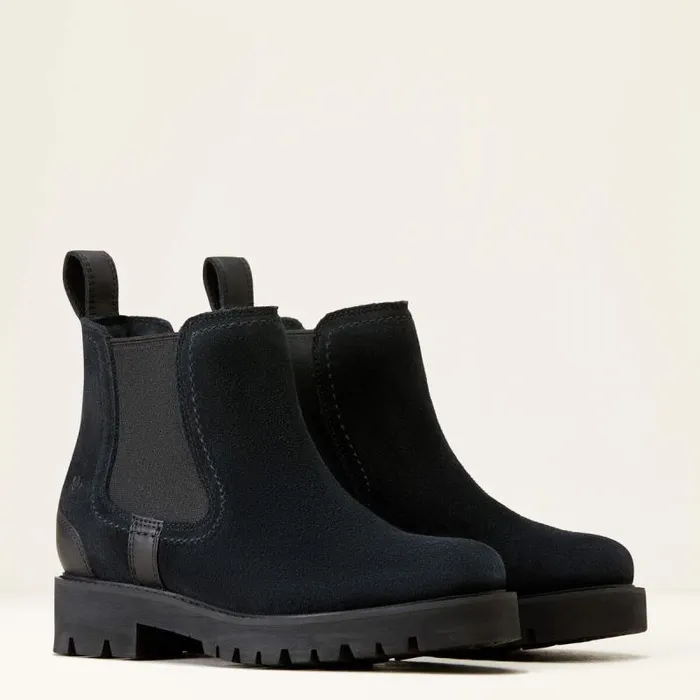 Women Booties Ariat Wexford Lug Waterproof Chelsea Boot Black