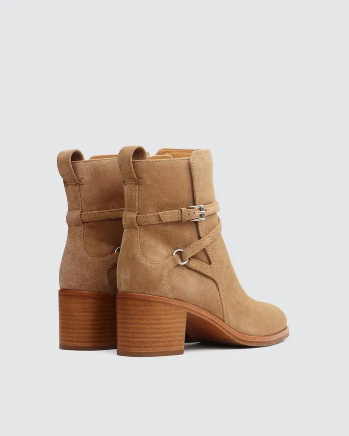 Women Boots Rag 038 Bone Hazel Buckle Boot 8211 Suede Camel Suede
