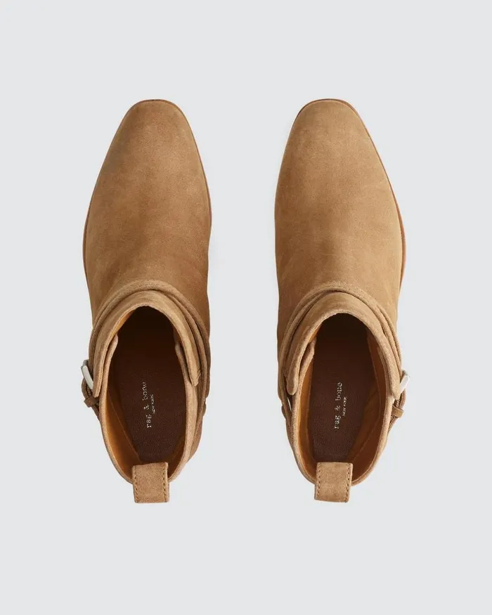 Women Boots Rag 038 Bone Hazel Buckle Boot 8211 Suede Camel Suede