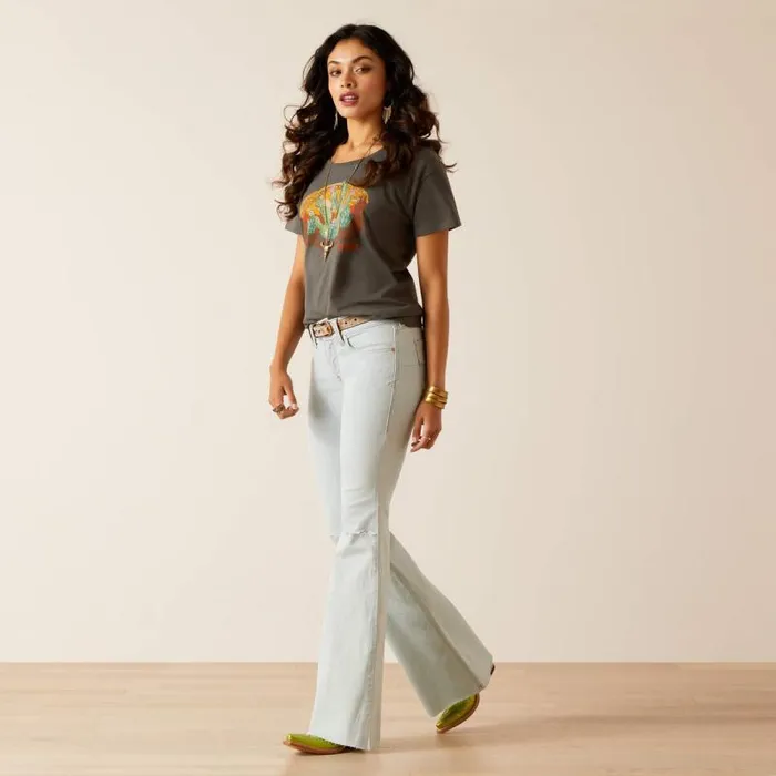 Women Denim Ariat Perfect Rise Ophelia Flare Ice Women Denim Ariat Perfect Rise Ophelia Flare Ice