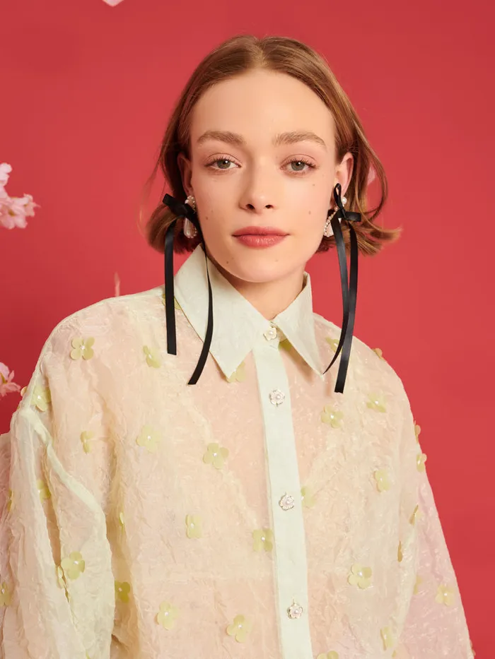 Women DREAM Eden Floral Oversized Shirt Pale Sage Green Sister Jane Tops